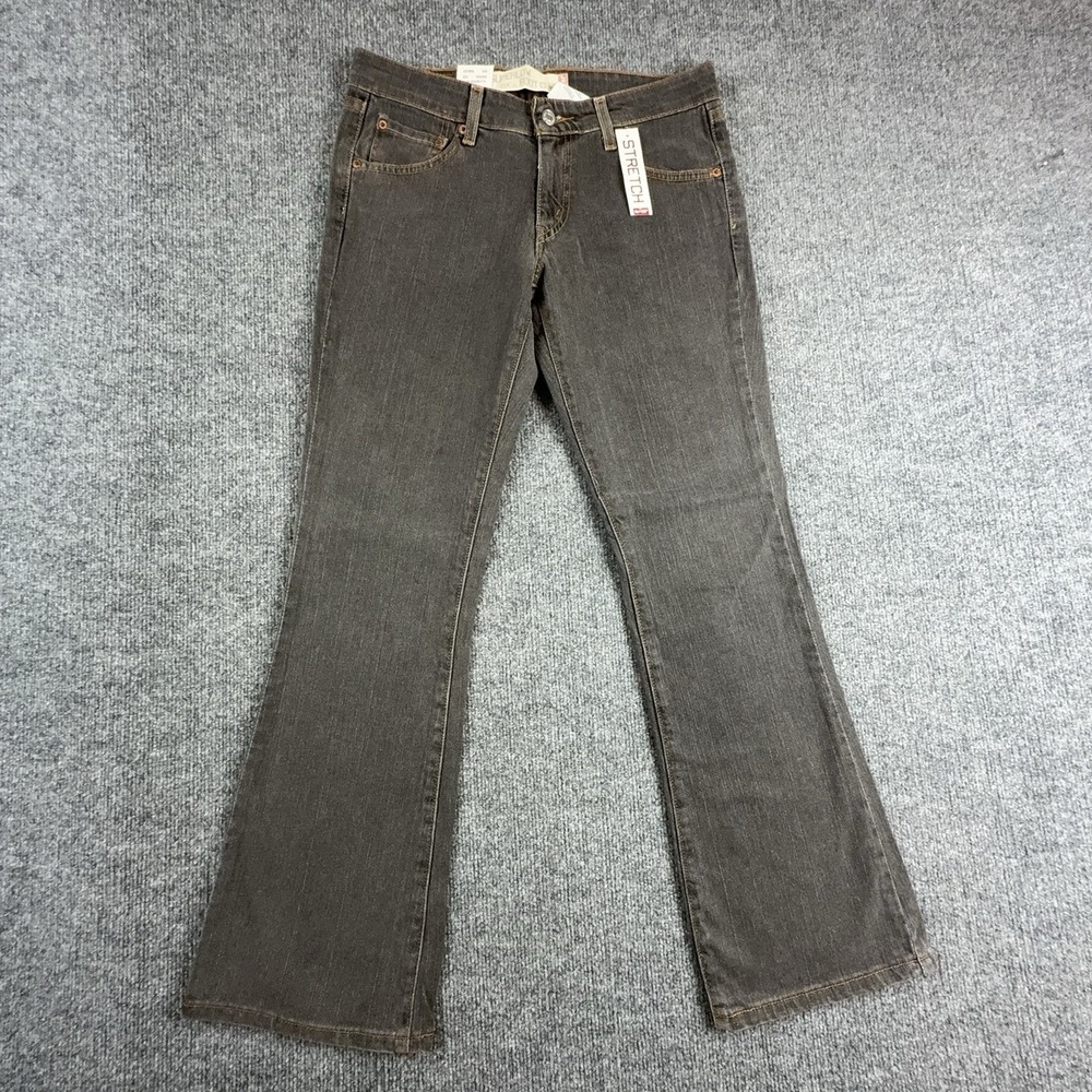 Y2K Levi's 518 Superlow Bootcut Jeans Juniors 9 Short Dark Gray Low Rise Stretch